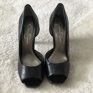 Jessica Simpson platform open toe pumps